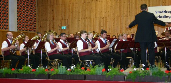 Der Musikverein Rosswangen beim Konzert in der Stadthalle in Burladingen